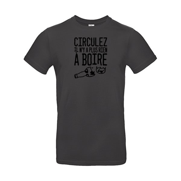 Circulez il n'y a plus rien à boire flex noir B&C - E190 T-shirt|Used Black||2XL