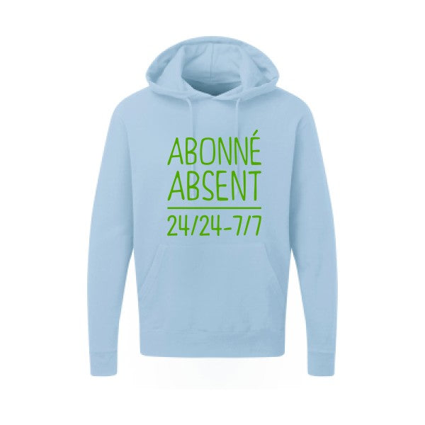 Abonné absent Vert pomme |Sweat capuche imprimé homme