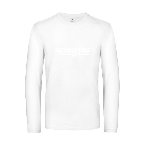 top keum - t shirt- manches- longues- original- humour- White impression Face