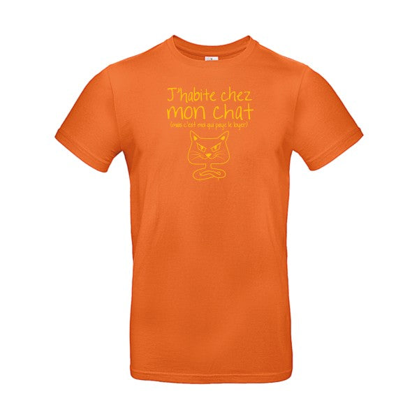 J'habite chez mon chatFlex jaune or - E190 T-shirt|Urban Orange||2XL