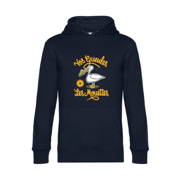 Vos-gueules-les-mouettes- Sweat à capuche original Navy Blue - RueDuTeeshirt