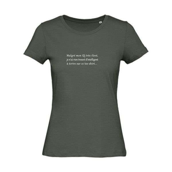 T shirt humour bio femme   femme bio|QI Blanc 