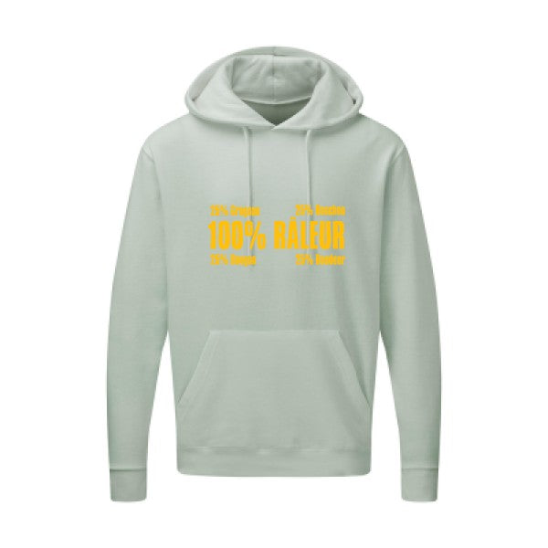 Râleur jaune Or |Sweat capuche imprimé homme