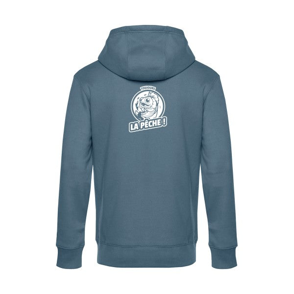 Toujours-la-peche sweat shirt original nordic blue flex Blanc impression Dos