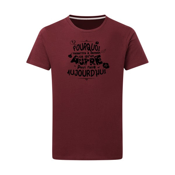 L'art de déléguer noir -Flex noir sur T-shirt SG  Burgundy  2XL