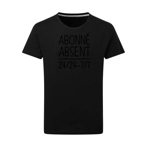 Abonné absent noir -Flex noir sur T-shirt SG  Dark Black  4XL