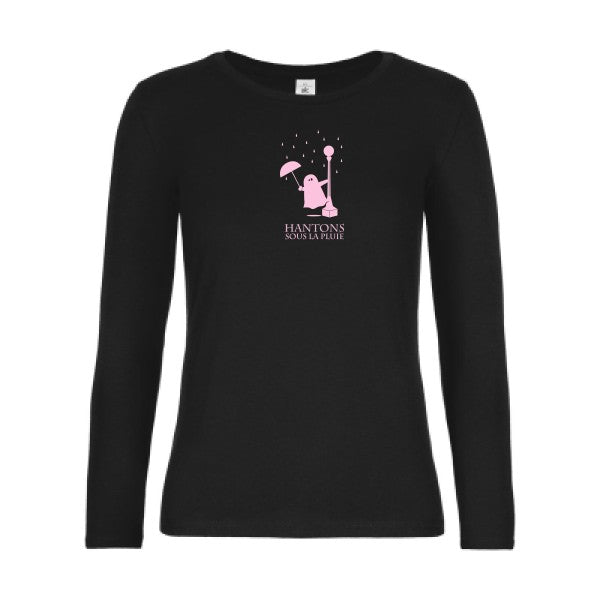t-shirt lsl femme Hantons-sous-la-pluie Black flex Rose