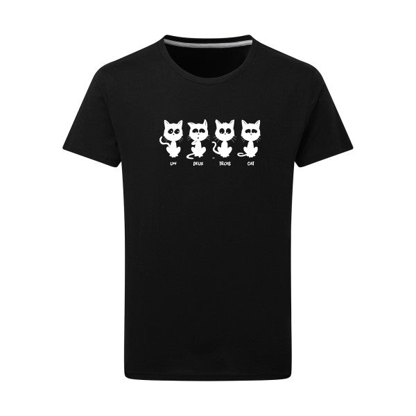 un deux trois cat - Flex Blanc Tshirt original Dark Black  4XL