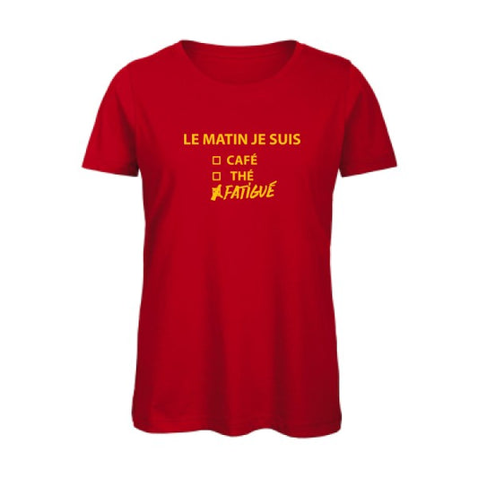 T shirt humour bio femme   femme bio|Le matin je suis... jaune Or 