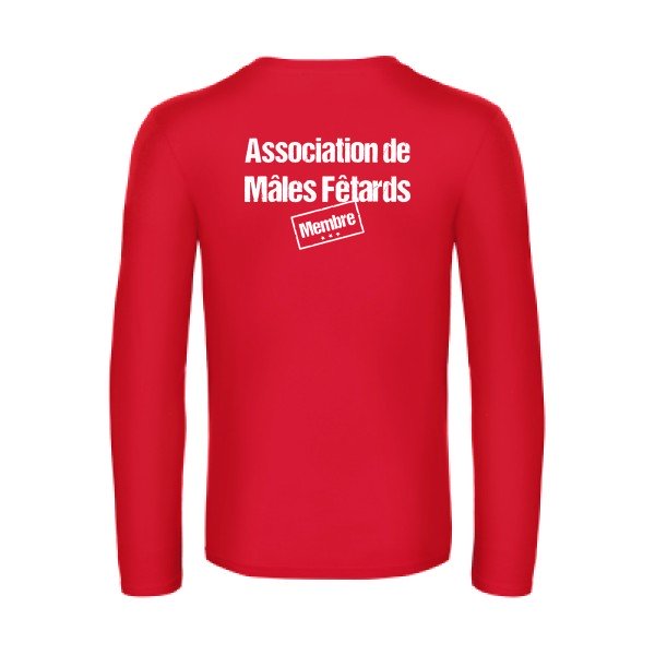 association de males fetards - t shirt- manches- longues- original- humour- Red impression Dos