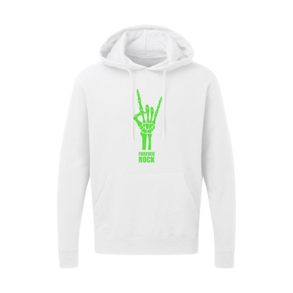 Forever Rock !!|Sweat capuche imprimé|Vert fluo