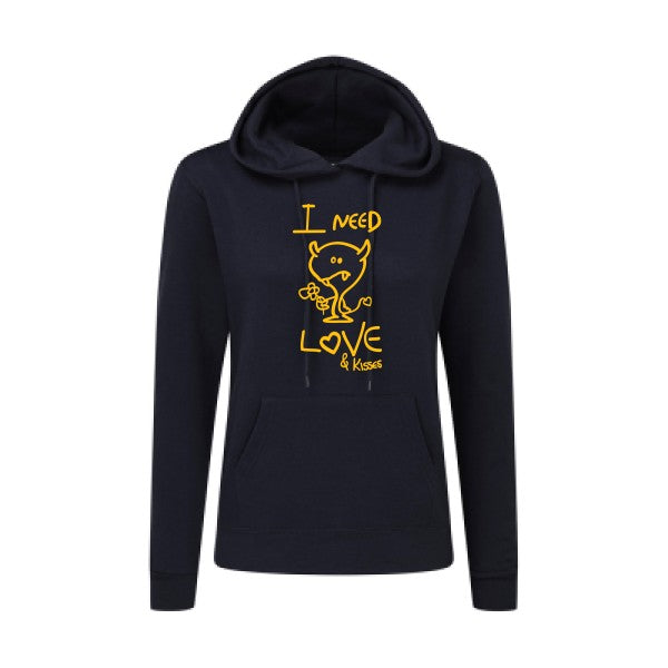 LOVER jaune Or |Sweat original à capuche Femme