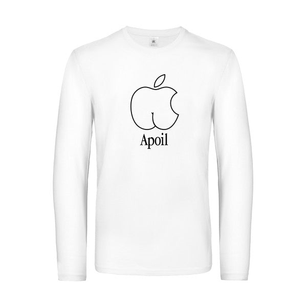 apoil - t shirt- manches- longues- original- humour- White impression Face