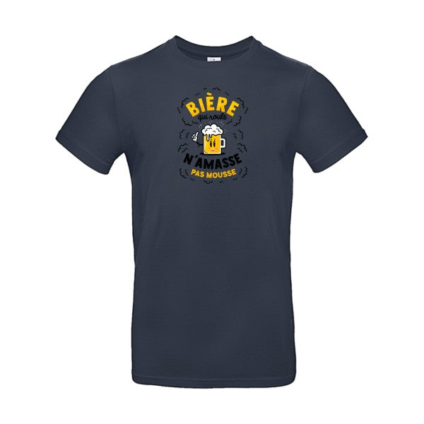 T-shirt humour original Biere Qui Roule T Shirt couleur Navy