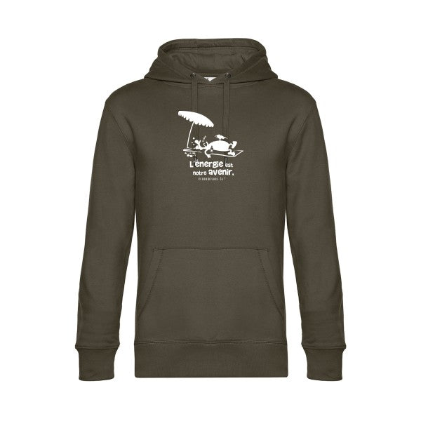 l-energie-est-notre-avenir sweat shirt original Khaki flex Blanc impression Face