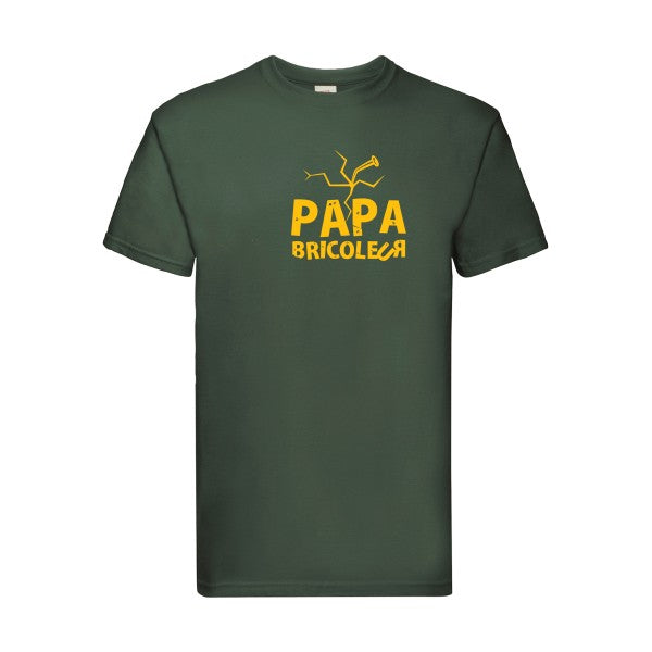 T-shirt|Papa bricoleur |flex jaune Or| Fruit of the loom 205 g 