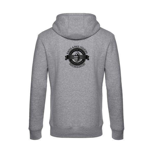 Volfoni sweat shirt original Heather Grey flex Noir impression Dos