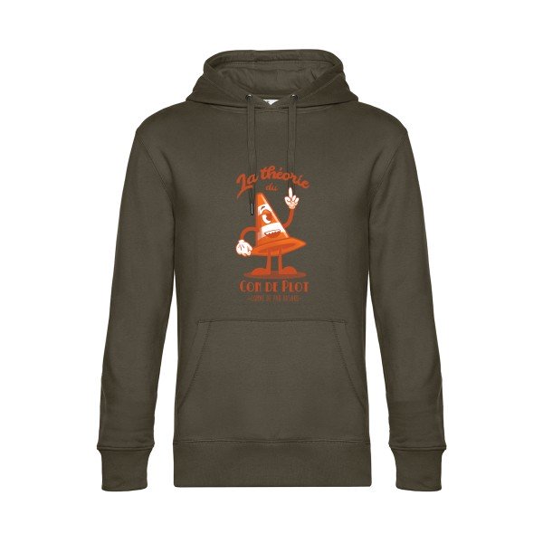 Theorie-du-con-de-plot- Sweat à capuche original Khaki - RueDuTeeshirt