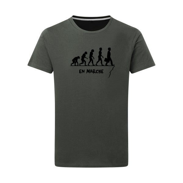 En marche noir -Flex noir sur T-shirt SG  Charcoal  5XL