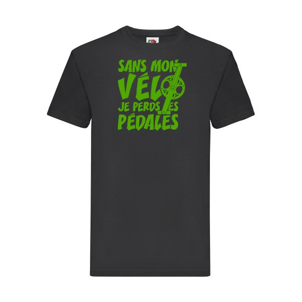 T-shirt|Sans mon vélo, je perds les pédales ! |Vert pomme|Fruit of the loom 205  G