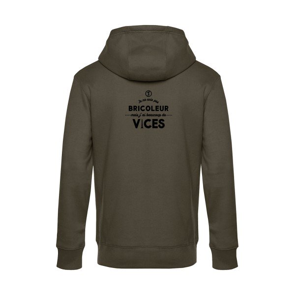 JE-NE-SUIS-PAS-BRICOLEUR sweat shirt original Khaki flex Noir impression Dos