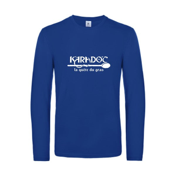 karadoc - t shirt- manches- longues- original- humour- Royal Blue impression Face