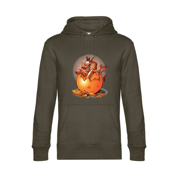Dragon-surprise- Sweat à capuche original Khaki - RueDuTeeshirt
