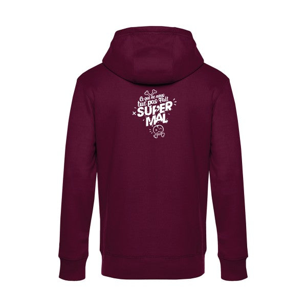 Ce-qui-ne-nous-tue-pas sweat shirt original Burgundy flex Blanc impression Dos