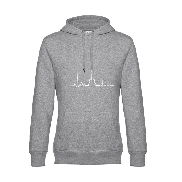 I-live-rock-n-roll- Sweat à capuche original Heather Grey - RueDuTeeshirt