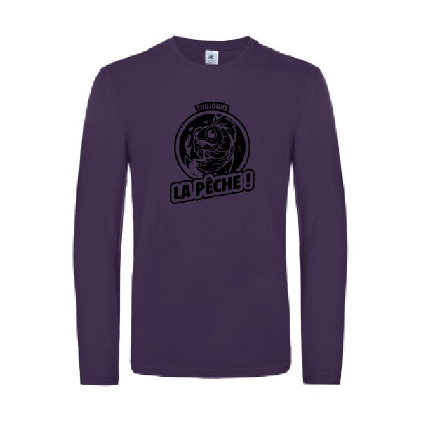 toujours la peche  - t shirt- manches- longues- original- humour- Urban Purple impression Face