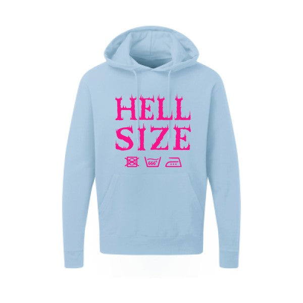 HELL SIZE |Sweat capuche imprimé|Rose Fluo