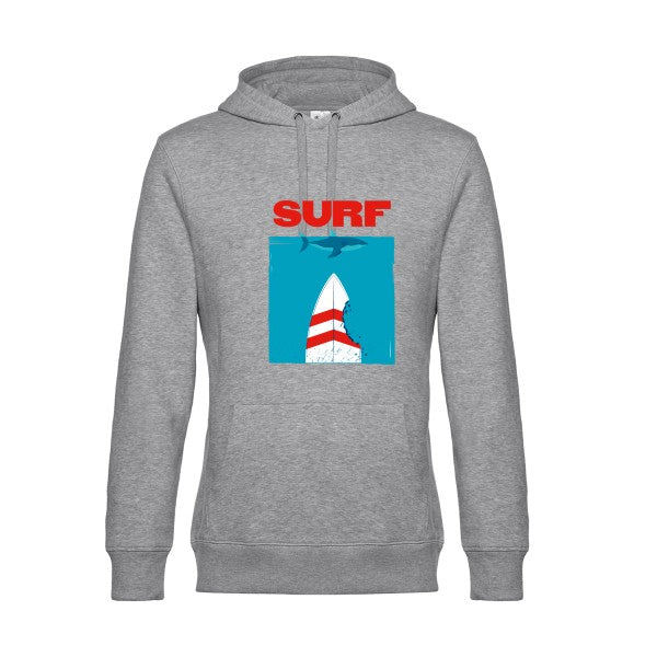 SURF- Sweat à capuche original Heather Grey - RueDuTeeshirt