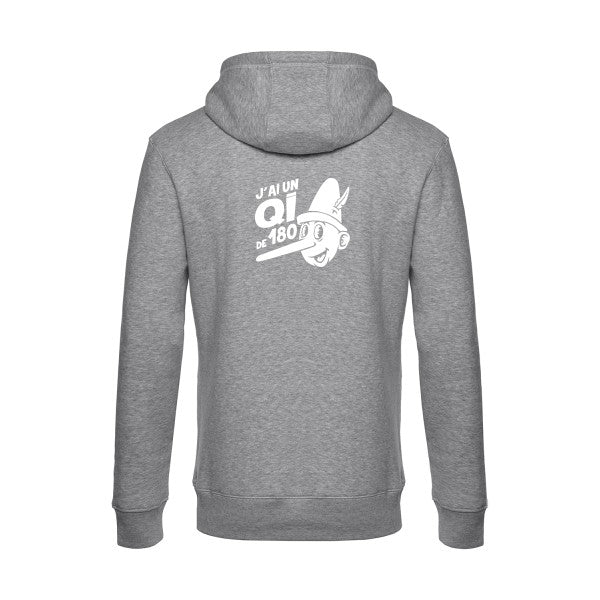 Quotient-intellectuel sweat shirt original Heather Grey flex Blanc impression Dos