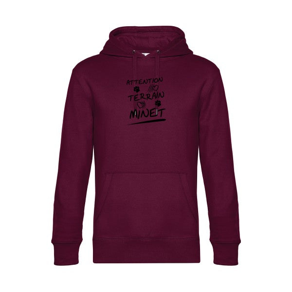 Attention-Terrain-Minet sweat shirt original Burgundy flex Noir impression Face