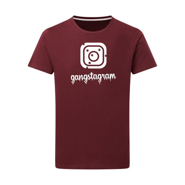 GANGSTAGRAM - Flex Blanc Tshirt original Burgundy  2XL