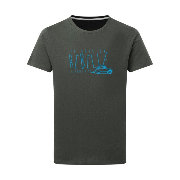 je suis un rebelle - Flex bleu clair Tshirt original Charcoal  5XL