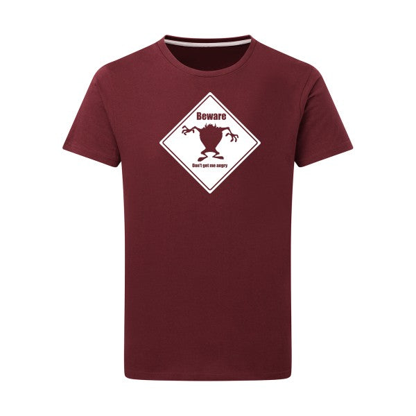 BEWARE Blanc -Flex Blanc sur T-shirt SG  Burgundy  2XL