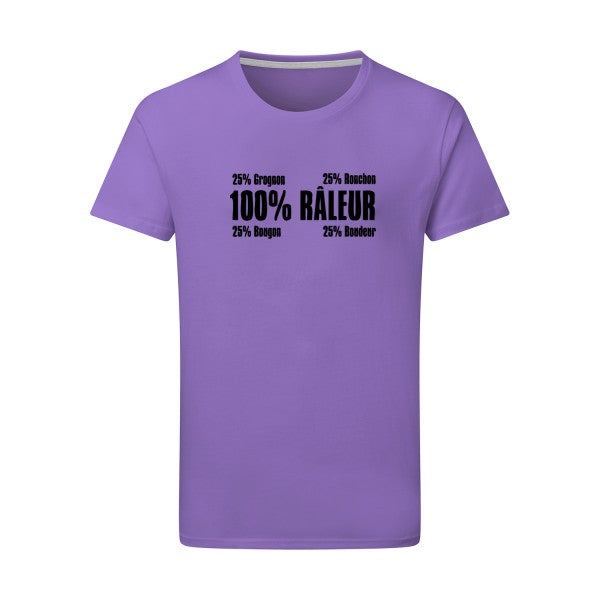 Râleur - Flex noir Tshirt original Aster Purple  2XL