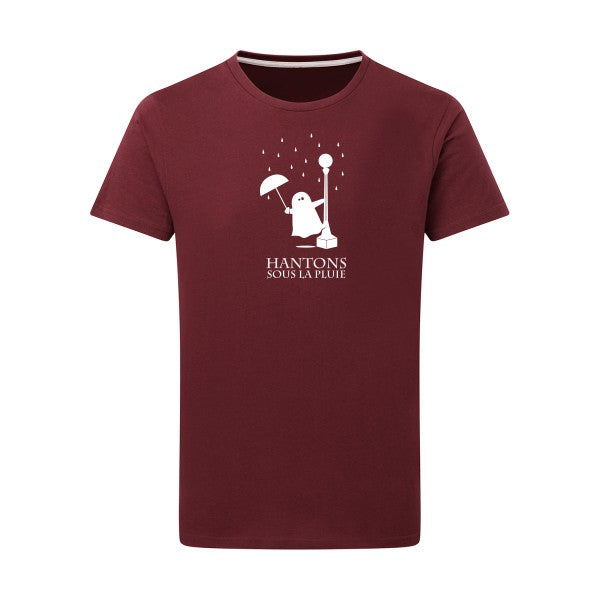 Hantons sous la pluie Blanc -Flex Blanc sur T-shirt SG  Burgundy  2XL