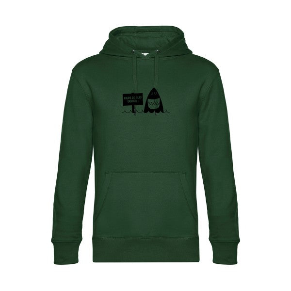 Cours-de-surf sweat shirt original Bottle Green flex Noir impression Face