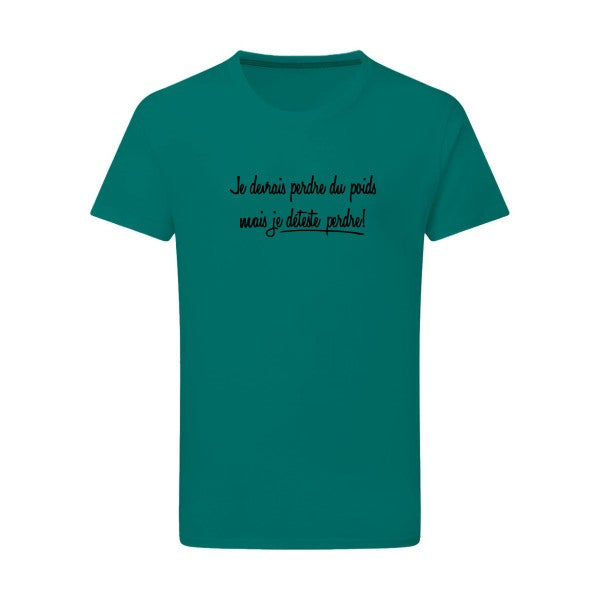 Né pour gagner noir -Flex noir sur T-shirt SG  Emerald Green  2XL