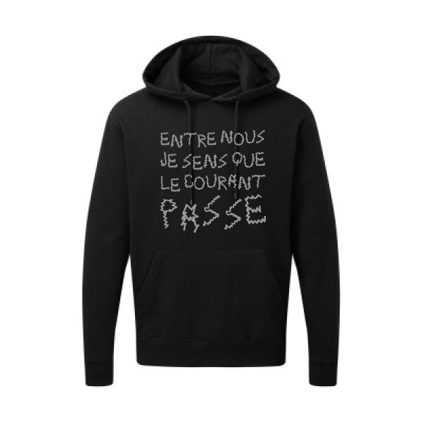 Entre nous, je sens que le courant passe ! |Sweat  capuche humoristique Gris 