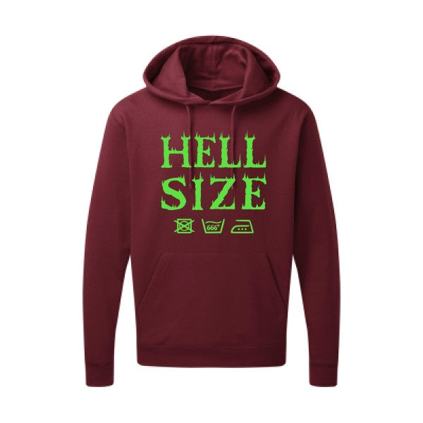 HELL SIZE |Sweat capuche imprimé|Vert fluo