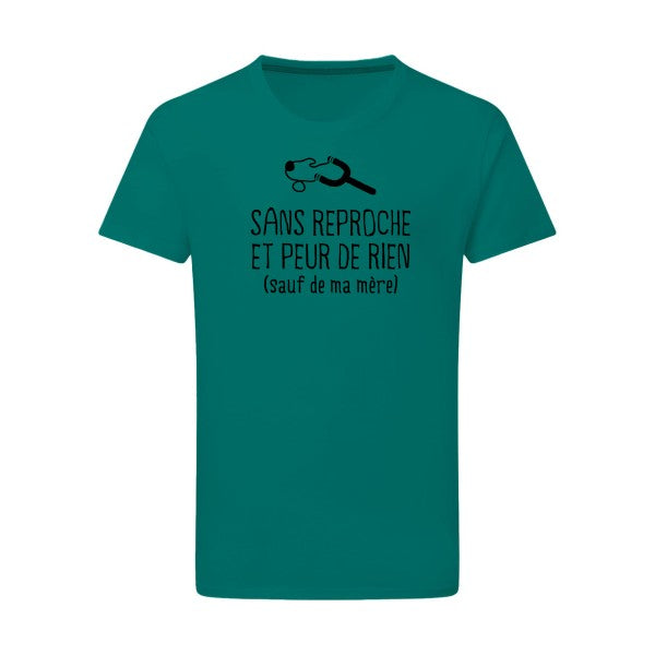 Sans reproche noir -Flex noir sur T-shirt SG  Emerald Green  2XL