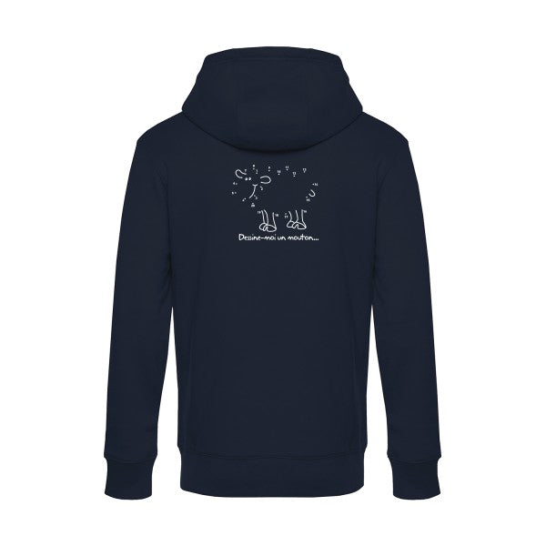 Dessine-moi-un-mouton sweat shirt original Navy Blue flex Blanc impression Dos