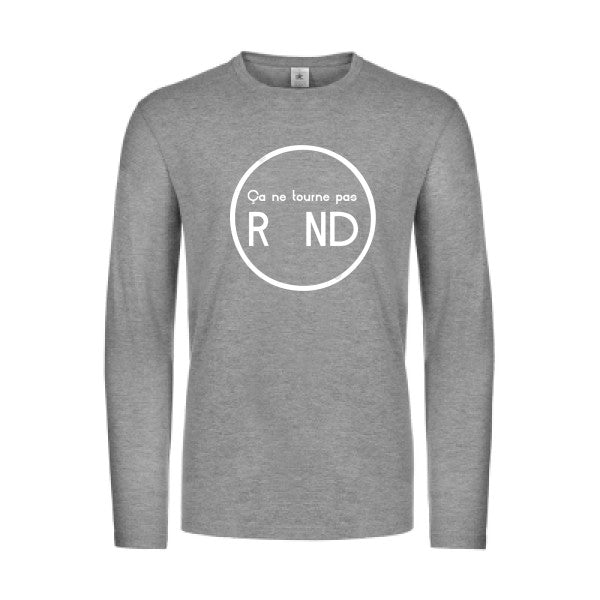 ca ne tourne pas rond  - t shirt- manches- longues- original- humour- Sport Grey impression Face