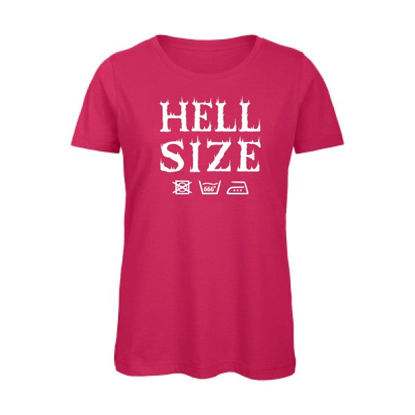 T shirt humour bio femme   femme bio|HELL SIZE ! Blanc 