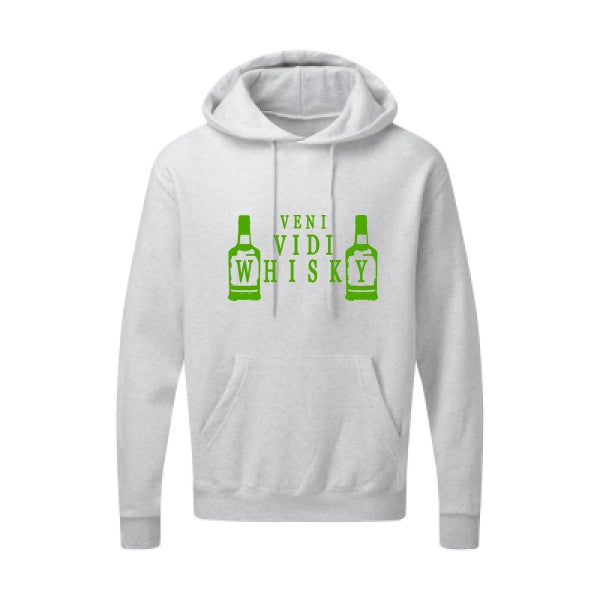 VENI VIDI WHISKY |Sweat  capuche humoristique Vert pomme 