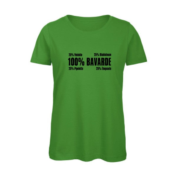 T shirt humour bio femme   femme bio|  Bavarde Noir 