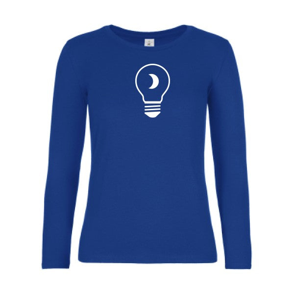 t-shirt lsl femme Noctambule Royal Blue flex blanc